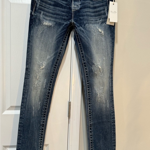 Miss Me Womens Jeans Mid Rise Easy Straight Size 26 Distressed - Picture 3 of 10